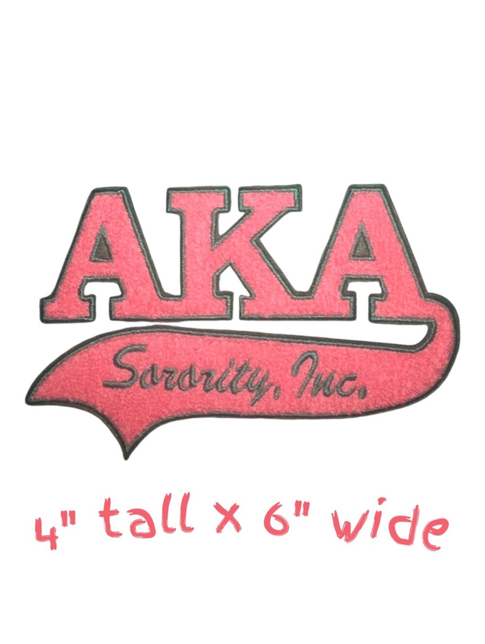 Large AKA Sorority  3D Iron on patch  Alpha Kappa Alpha 6.5"